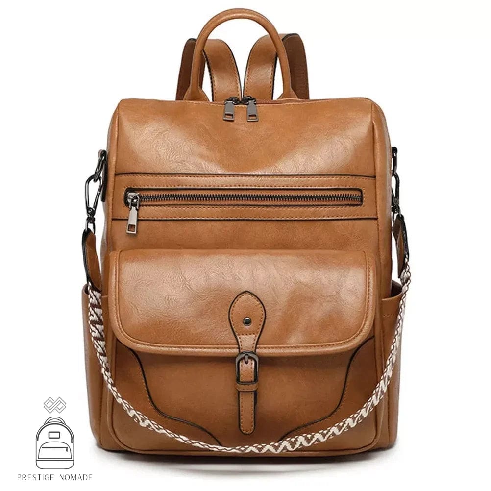 Marron Grand Sac à Dos En Cuir Pour Femme