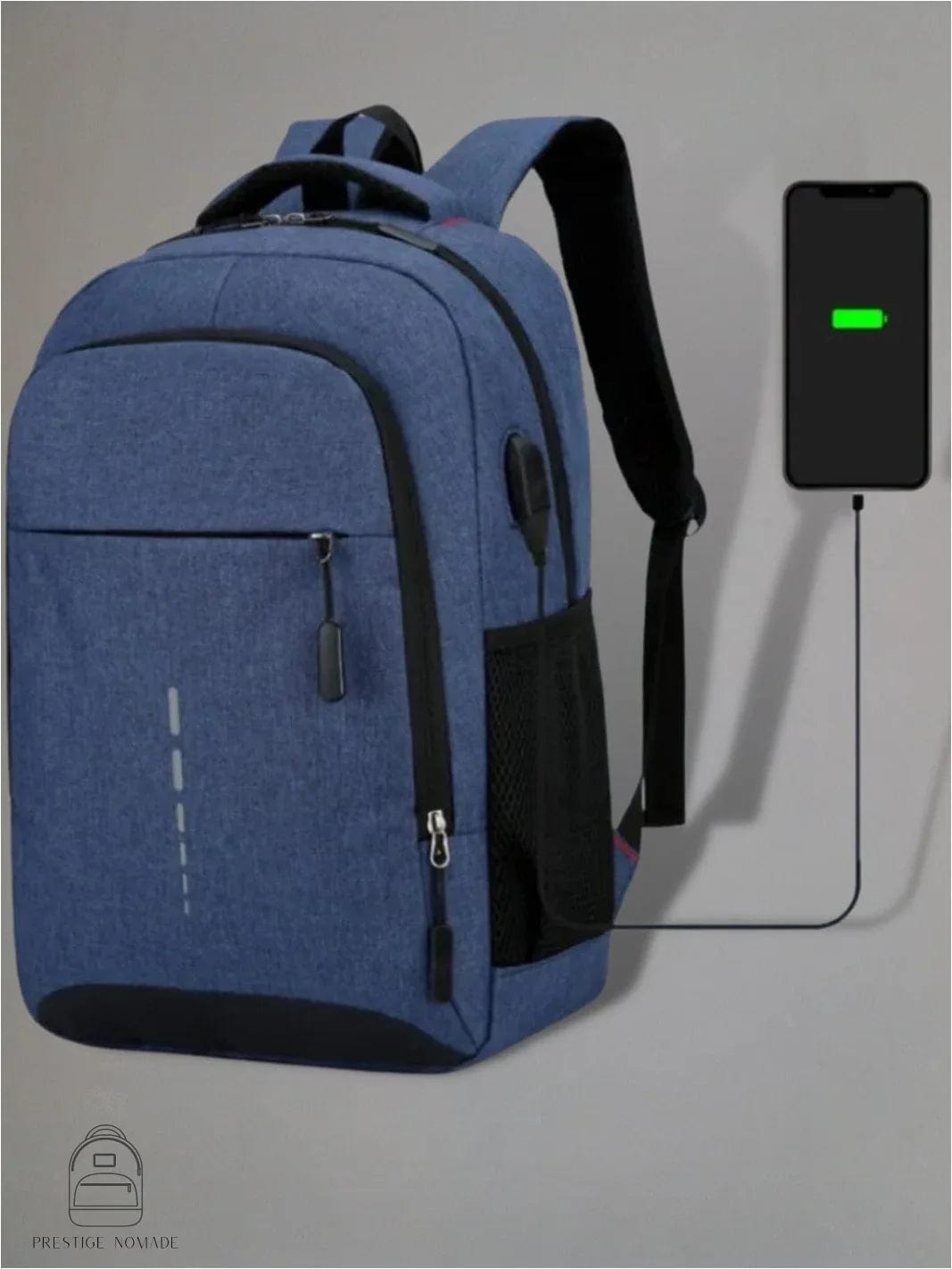Bleu Sac à dos 3 compartiments<br>Le sac 3 compartiments