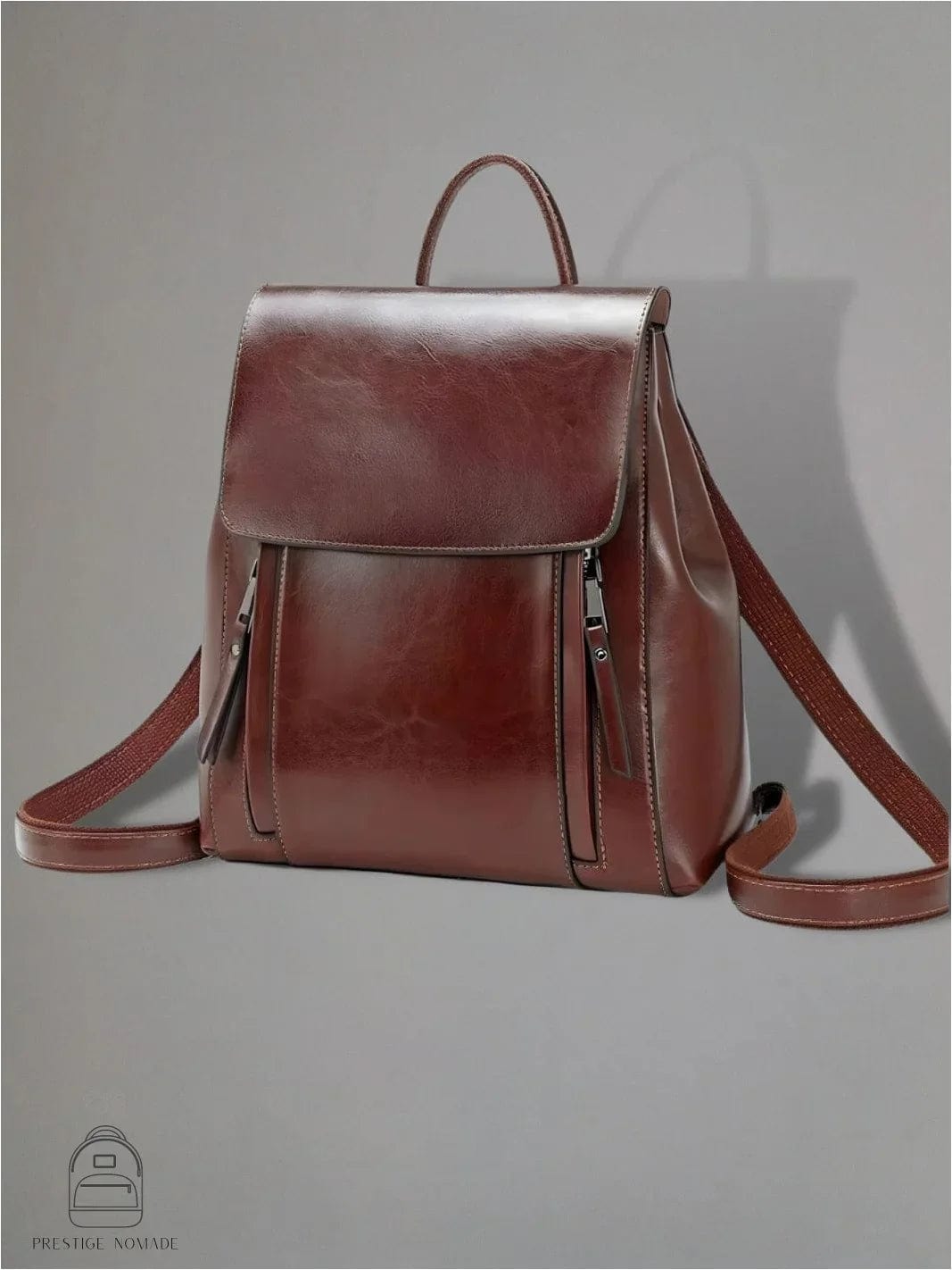 Sac à dos cuir marron femme<br>Le sac marron en cuir femme
