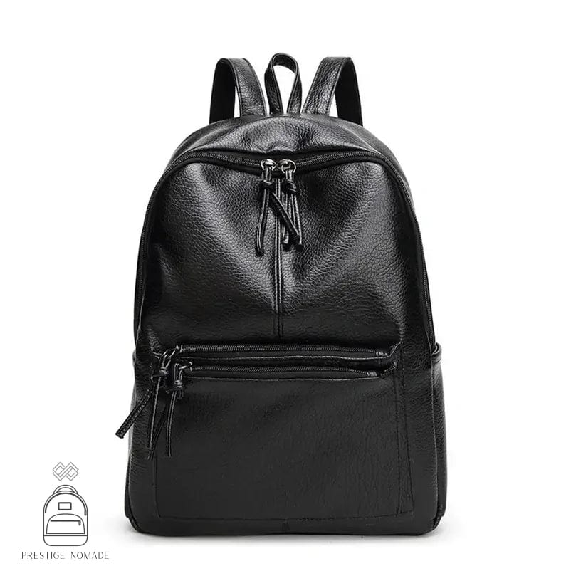 Noir Sac à Dos Cuir Souple Femme Ville