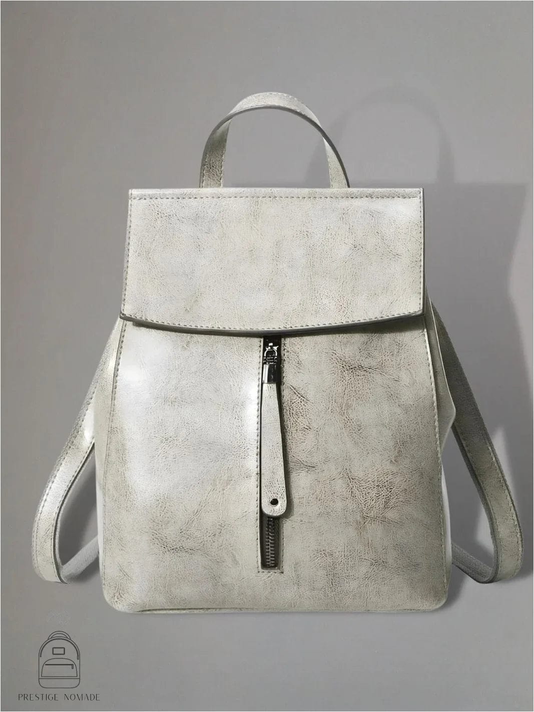 Blanc Sac à dos cuir véritable femme