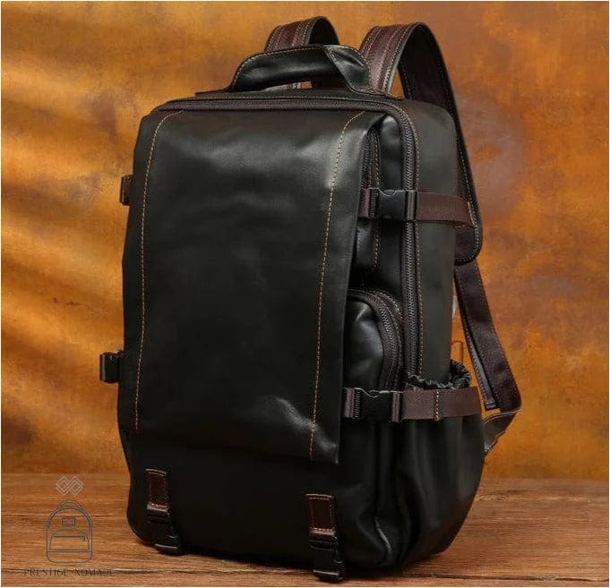 Sac à Dos En Cuir Noir Homme