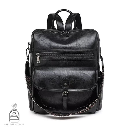 Noir Grand Sac à Dos En Cuir Pour Femme