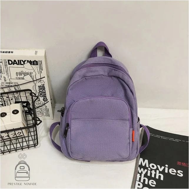 Violet / 25x25x13cm Petit Sac à Dos Toile Femme