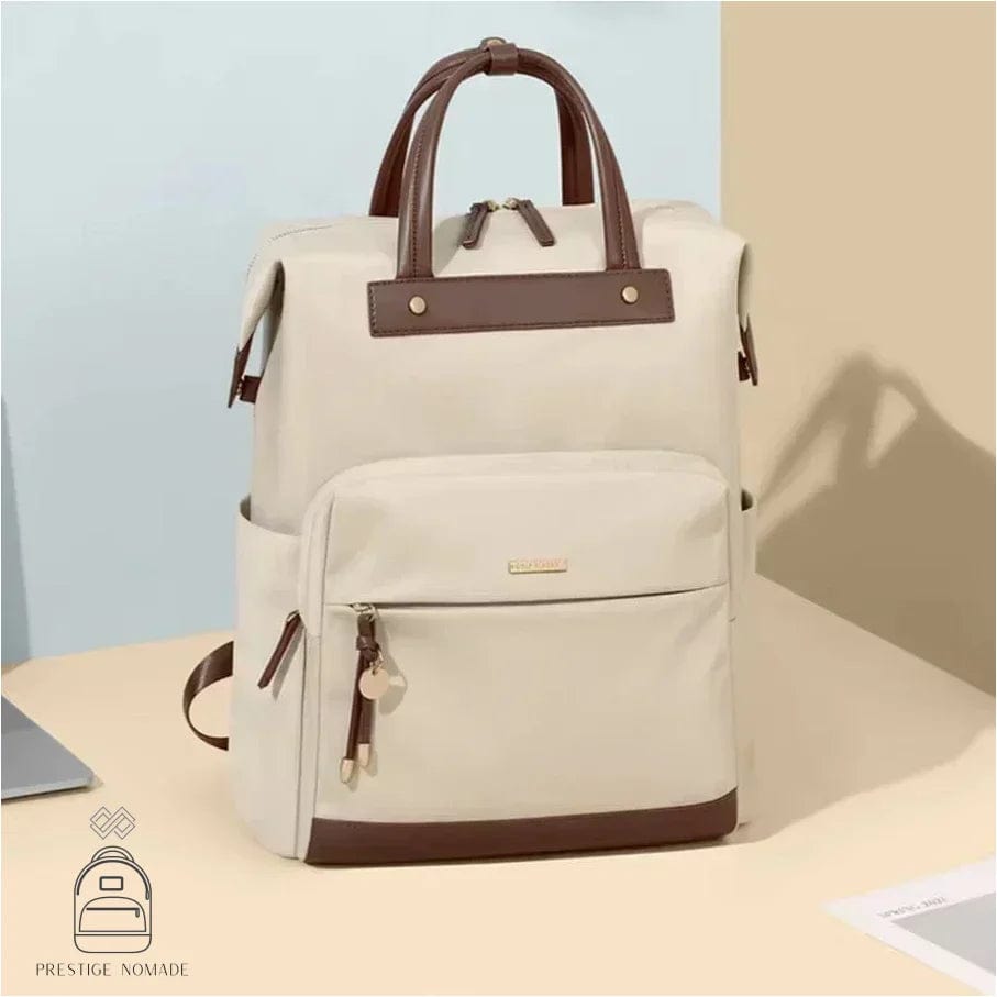 Sac à Dos Beige Femme Cuir