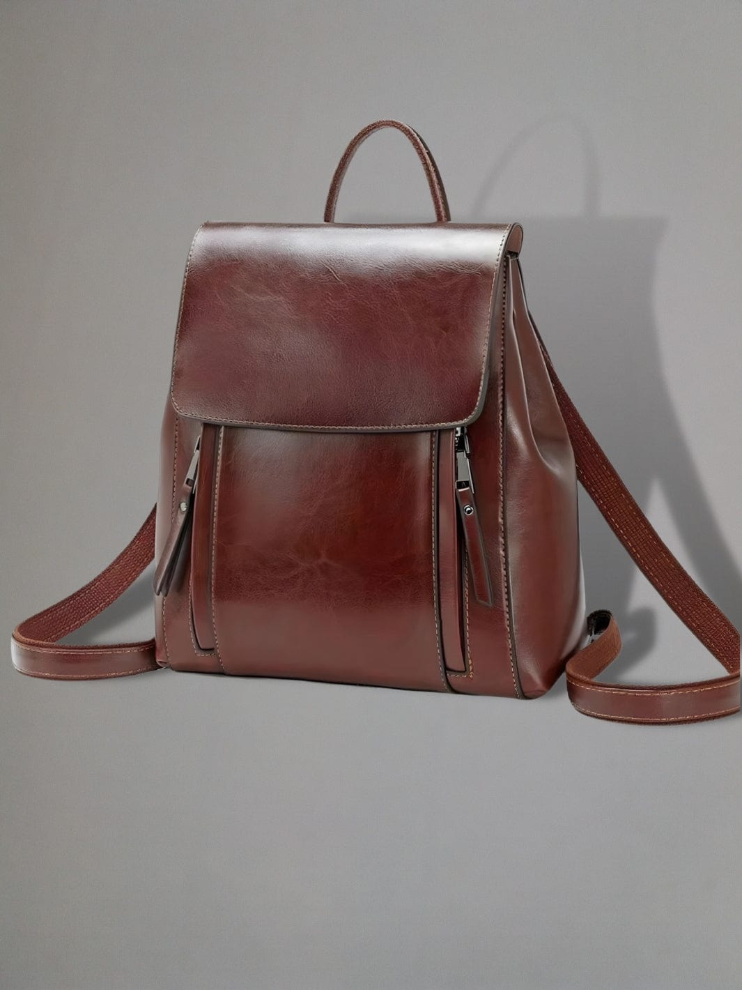 Sac à dos cuir marron femme