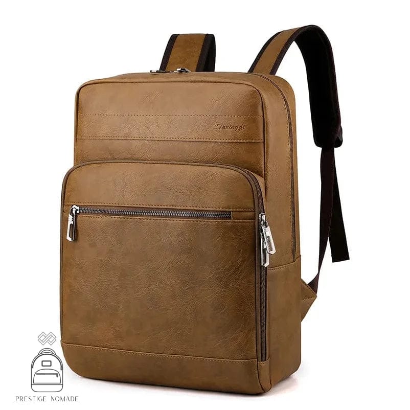 Marron Clair Sac à Dos Cuir Ordinateur