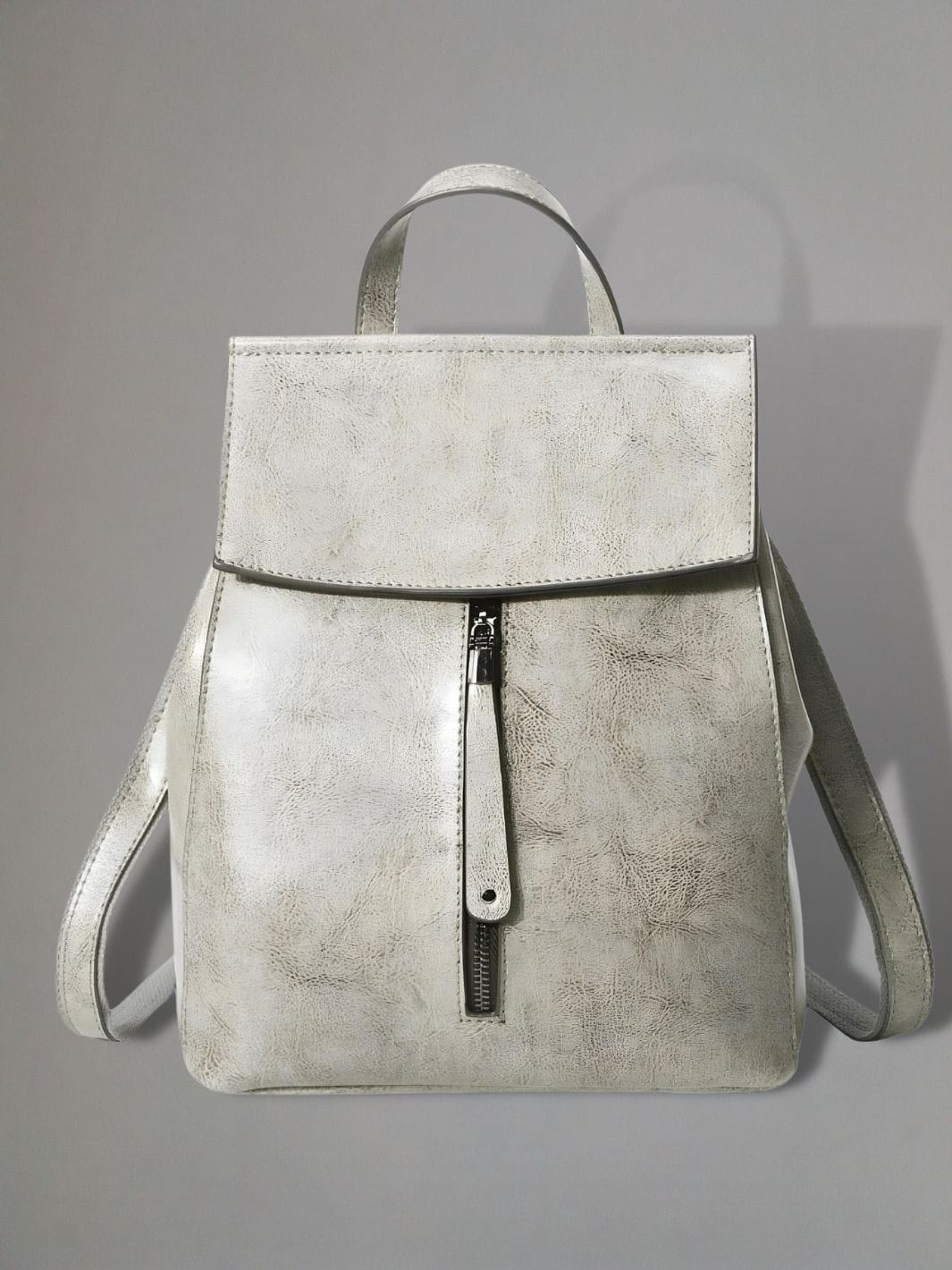 Blanc Sac à dos cuir véritable femme