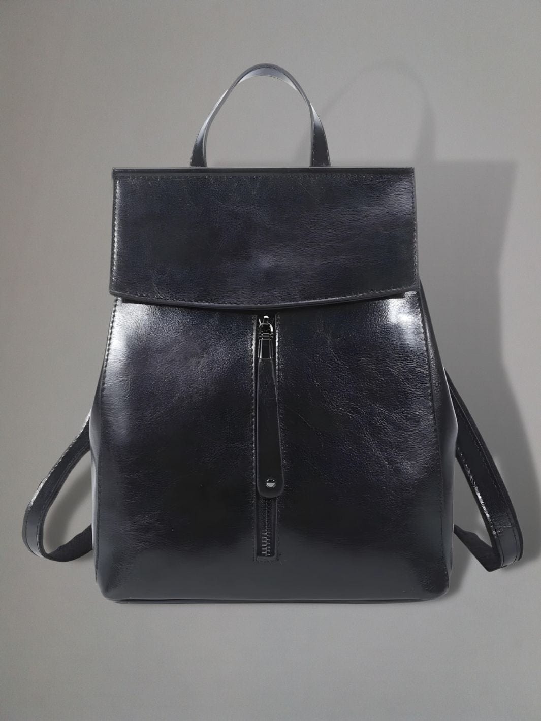 Noir Sac à dos cuir véritable femme