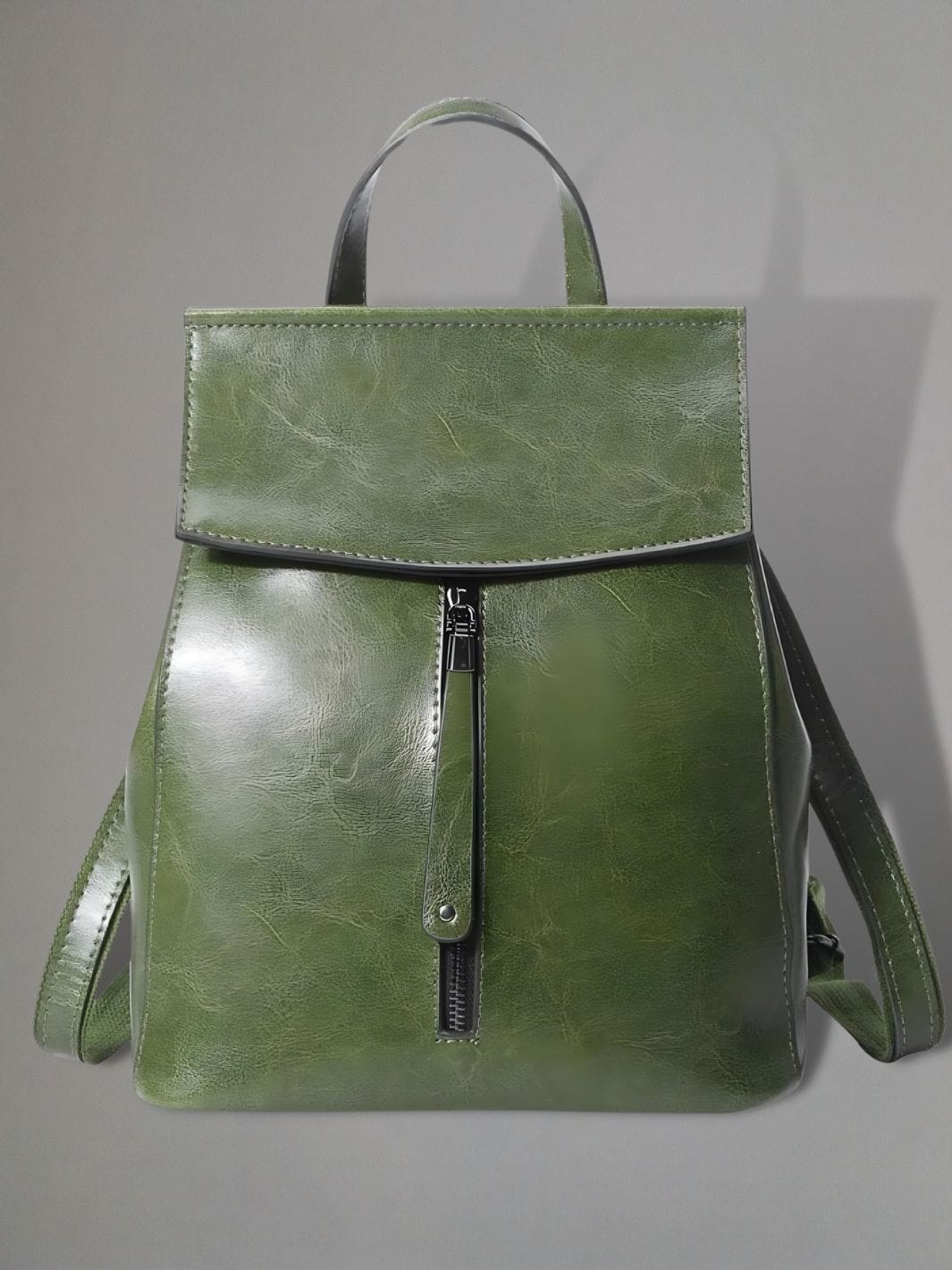 Vert Sac à dos cuir véritable femme