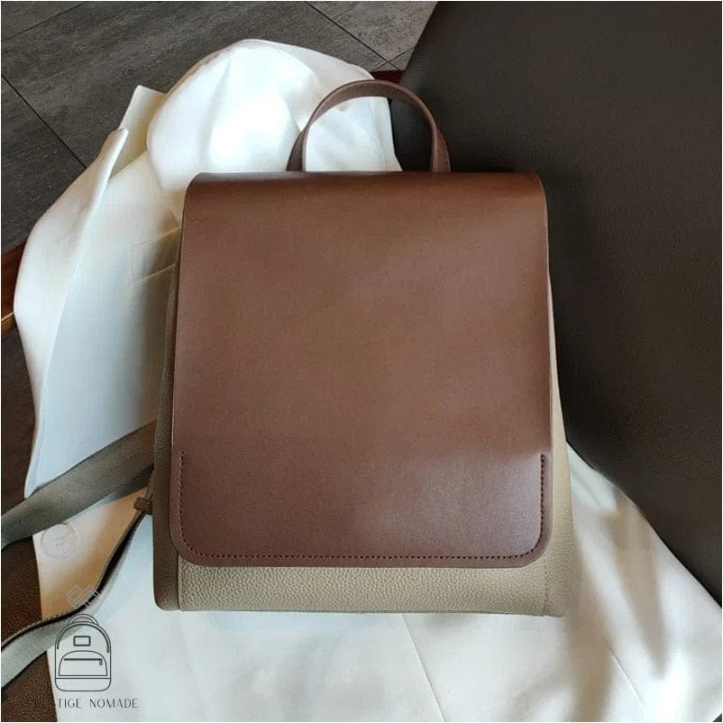 Marron / Cuir / Femme Sac à Dos Femme Cuir Chic