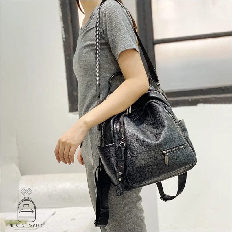 Noir / Cuir / Femme Sac à Dos Femme Élégant Cuir