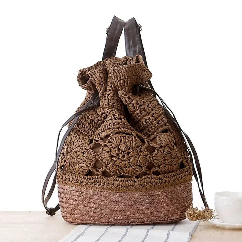 Marron 2 Sac à Dos Femme Été