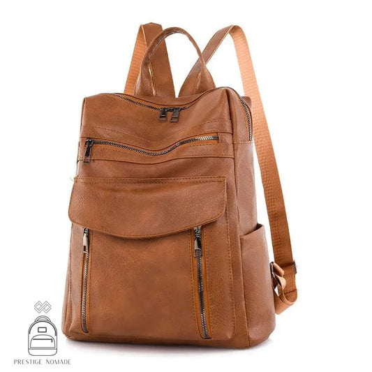 Marron / Cuir Vegan Sac à Dos Vegan