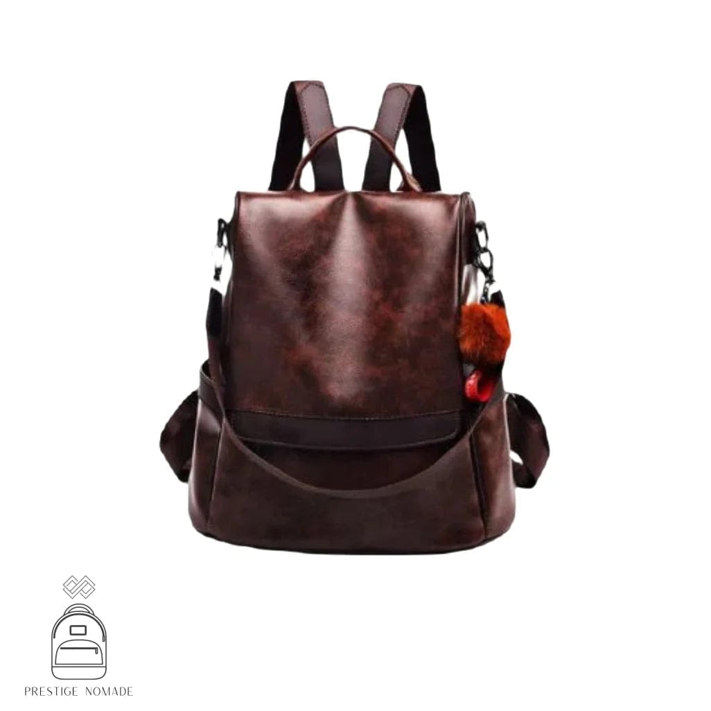 Marron Foncé Sac à Dos Vintage Femme